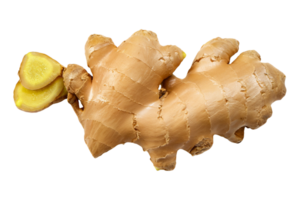 AI generated Sliced Ginger is isolated in a transparent background. Ginger PNG Generative AI
