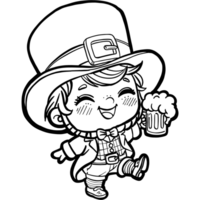 duende fofa desenho animado personagem com verde Cerveja cerveja png