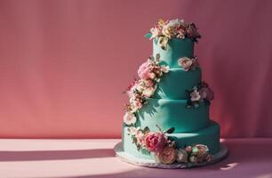 AI generated tasty wedding cakes photo