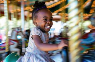 AI generated a toddler riding a carousel photo