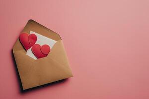 AI generated an envelope containing a couple heart shaped paper photo