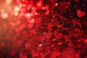 AI generated valentines day background hearts fluttering photo