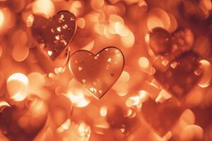 AI generated valentines day background hearts fluttering photo