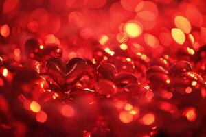 AI generated valentines day background hearts fluttering photo