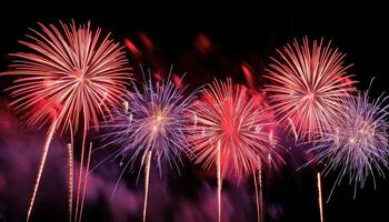 AI generated fireworks in the dark sky fireworks photo