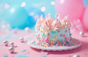 AI generated cute birthday cake photo