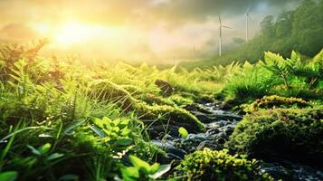 AI generated A concept background showcasing green energy photo