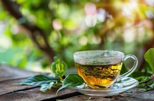 AI generated drink more than tease green tea photo