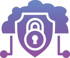 icono de vector de seguridad en la nube