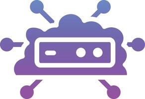 icono de vector de red de nube