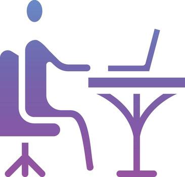 Working on Computer Vector Icon