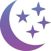 Star And Crescent Moon Vector Icon