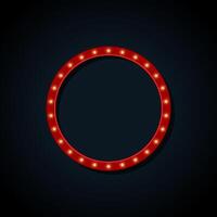 Illuminated round frame. vector