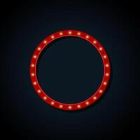 Illuminated round frame. vector