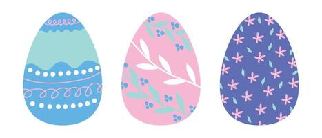 Easter eggs hand drawn in pastel colors. vector