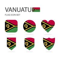 vanuatu 3d bandera íconos de 6 6 formas todas aislado en blanco antecedentes. vector