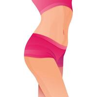 Perfect slim toned young of the Women. sporty women in sportswear, shorts butt icon for mobile apps, slim body. vector