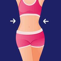 Perfect slim toned young of the Women. sporty women in sportswear, shorts butt icon for mobile apps, slim body. vector