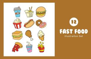 Fast Food Illustration Vector Set