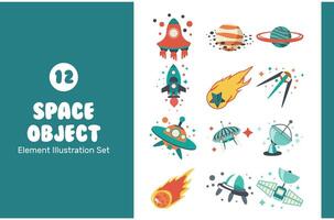 Space Object Illustration set vector