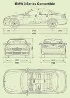 2006 BMW 3 Series Convertible car blueprint vector