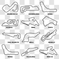 Racing circuit map collection vector illustration