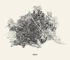 ciudad la carretera mapa de viena Austria vector