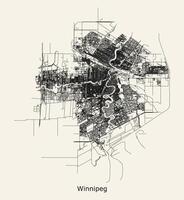 Winnipeg manitoba Canadá la carretera mapa vector