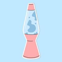 Vintage lamp sticker. Neon fluid melting bubbles in retro style pink an blue colors.Lights for room aesthetic.Print for t-shirts, postcards, posters.Vector illustration vector