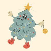 Funny Christmas tree.Merry Christmas,New year card vector