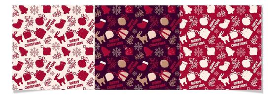 Pixel art Christmas and Happy New Year pattern set.Pixelated simple and trendy winter decorations.Christmas print collection. vector