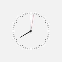 Wall clock vector icon. Classic black and white circle wall clock