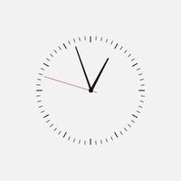 Wall clock vector icon. Classic black and white circle wall clock