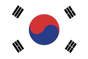 sur Corea bandera nacional emblema gráfico elemento ilustración vector