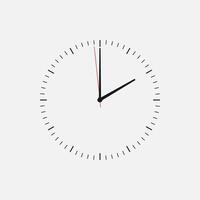 Wall clock vector icon. Classic black and white circle wall clock