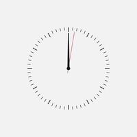 Wall clock vector icon. Classic black and white circle wall clock