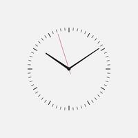 Wall clock vector icon. Classic black and white circle wall clock