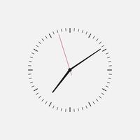 Wall clock vector icon. Classic black and white circle wall clock