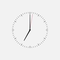 Wall clock vector icon. Classic black and white circle wall clock