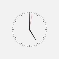 Wall clock vector icon. Classic black and white circle wall clock