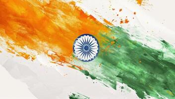 AI generated a hand painted indian flag on white background photo
