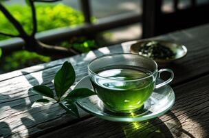 AI generated health benefits ofgreen  tea photo