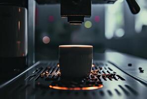 AI generated the machine is preparing coffee for cups with white photo