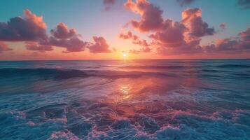AI generated Beautiful sunrise over the ocean photo
