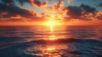 AI generated Beautiful sunrise over the ocean photo