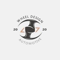 Steering wheel logo automotive car design garage auto repair workshop illustration vector