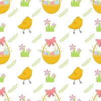 Easter  pattern with chickens vector