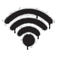 Spray Painted Graffiti wifi icon Sprayed isolated with a white background. vector