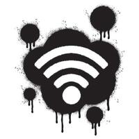 Spray Painted Graffiti wifi icon Sprayed isolated with a white background. vector