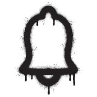 Spray Painted Graffiti bell icon Sprayed isolated with a white background. graffiti bell icon with over spray in black over white. vector